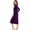 imageWiWi Nightgowns for Women Soft Viscose from Bamboo Long Sleeve Nightshirts Sleepwear Plus Size Nightshirts S3XDark Purple
