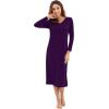 imageWiWi Nightgowns for Women Soft Viscose from Bamboo Long Sleeve Nightshirts Sleepwear Plus Size Nightshirts S3XDark Purple