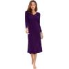 imageWiWi Nightgowns for Women Soft Viscose from Bamboo Long Sleeve Nightshirts Sleepwear Plus Size Nightshirts S3XDark Purple