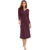 imageWiWi Nightgowns for Women Soft Viscose from Bamboo Long Sleeve Nightshirts Sleepwear Plus Size Nightshirts S3XFig Red