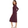 imageWiWi Nightgowns for Women Soft Viscose from Bamboo Long Sleeve Nightshirts Sleepwear Plus Size Nightshirts S3XFig Red