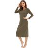 imageWiWi Nightgowns for Women Soft Viscose from Bamboo Long Sleeve Nightshirts Sleepwear Plus Size Nightshirts S3XGreen