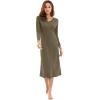 imageWiWi Nightgowns for Women Soft Viscose from Bamboo Long Sleeve Nightshirts Sleepwear Plus Size Nightshirts S3XGreen