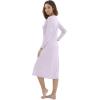 imageWiWi Nightgowns for Women Soft Viscose from Bamboo Long Sleeve Nightshirts Sleepwear Plus Size Nightshirts S3XLavender Purple