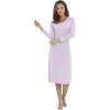 imageWiWi Nightgowns for Women Soft Viscose from Bamboo Long Sleeve Nightshirts Sleepwear Plus Size Nightshirts S3XLavender Purple