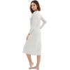imageWiWi Nightgowns for Women Soft Viscose from Bamboo Long Sleeve Nightshirts Sleepwear Plus Size Nightshirts S3XLight Grey