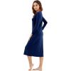 imageWiWi Nightgowns for Women Soft Viscose from Bamboo Long Sleeve Nightshirts Sleepwear Plus Size Nightshirts S3XNavy