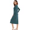 imageWiWi Nightgowns for Women Soft Viscose from Bamboo Long Sleeve Nightshirts Sleepwear Plus Size Nightshirts S3XNavy Blue