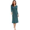 imageWiWi Nightgowns for Women Soft Viscose from Bamboo Long Sleeve Nightshirts Sleepwear Plus Size Nightshirts S3XNavy Blue