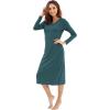 imageWiWi Nightgowns for Women Soft Viscose from Bamboo Long Sleeve Nightshirts Sleepwear Plus Size Nightshirts S3XNavy Blue