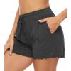 imageWiWi Pajama Shorts for Women  Viscose Made from Bamboo Soft Sleep Shorts Casual Pj Bottoms SXXLCharcoal Heather