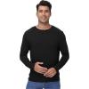 imageWiWi Pajama Top for Men Mens Lightweight Long Sleeve Tees Crewneck Sweatshirt Loungewear PJs Sleepwear Tees SXXLBlack