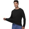 imageWiWi Pajama Top for Men Mens Lightweight Long Sleeve Tees Crewneck Sweatshirt Loungewear PJs Sleepwear Tees SXXLBlack
