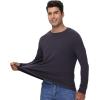 imageWiWi Pajama Top for Men Mens Lightweight Long Sleeve Tees Crewneck Sweatshirt Loungewear PJs Sleepwear Tees SXXLBlue Black