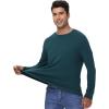 imageWiWi Pajama Top for Men Mens Lightweight Long Sleeve Tees Crewneck Sweatshirt Loungewear PJs Sleepwear Tees SXXLDeep Teal