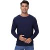 imageWiWi Pajama Top for Men Mens Lightweight Long Sleeve Tees Crewneck Sweatshirt Loungewear PJs Sleepwear Tees SXXLNavy