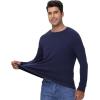imageWiWi Pajama Top for Men Mens Lightweight Long Sleeve Tees Crewneck Sweatshirt Loungewear PJs Sleepwear Tees SXXLNavy