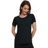 imageWiWi Pajama Top for Women Short Sleeve Scoop Neck Pajamas Soft Viscose from Bamboo Basic Solid TShirt PJ SXXLBlack