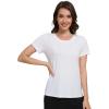 imageWiWi Pajama Top for Women Short Sleeve Scoop Neck Pajamas Soft Viscose from Bamboo Basic Solid TShirt PJ SXXLRaw White