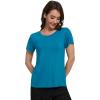 imageWiWi Pajama Top for Women Short Sleeve Scoop Neck Pajamas Soft Viscose from Bamboo Basic Solid TShirt PJ SXXLTeal Blue