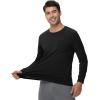 imageWiWi Viscose from Bamboo Mens Long Sleeve TShirt Crew Neck Lightweight Cooling Running Hiking SXXLBlack