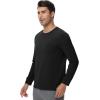 imageWiWi Viscose from Bamboo Mens Long Sleeve TShirt Crew Neck Lightweight Cooling Running Hiking SXXLBlack