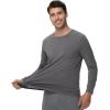 imageWiWi Viscose from Bamboo Mens Long Sleeve TShirt Crew Neck Lightweight Cooling Running Hiking SXXLCharcoal Grey