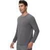 imageWiWi Viscose from Bamboo Mens Long Sleeve TShirt Crew Neck Lightweight Cooling Running Hiking SXXLCharcoal Grey