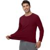 imageWiWi Viscose from Bamboo Mens Long Sleeve TShirt Crew Neck Lightweight Cooling Running Hiking SXXLDark Red