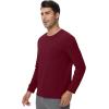 imageWiWi Viscose from Bamboo Mens Long Sleeve TShirt Crew Neck Lightweight Cooling Running Hiking SXXLDark Red