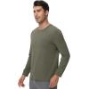 imageWiWi Viscose from Bamboo Mens Long Sleeve TShirt Crew Neck Lightweight Cooling Running Hiking SXXLGreen