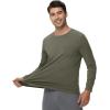 imageWiWi Viscose from Bamboo Mens Long Sleeve TShirt Crew Neck Lightweight Cooling Running Hiking SXXLGreen