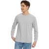 imageWiWi Viscose from Bamboo Mens Long Sleeve TShirt Crew Neck Lightweight Cooling Running Hiking SXXLLight Heather Grey