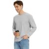 imageWiWi Viscose from Bamboo Mens Long Sleeve TShirt Crew Neck Lightweight Cooling Running Hiking SXXLLight Heather Grey