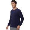 imageWiWi Viscose from Bamboo Mens Long Sleeve TShirt Crew Neck Lightweight Cooling Running Hiking SXXLNavy