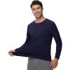 imageWiWi Viscose from Bamboo Mens Long Sleeve TShirt Crew Neck Lightweight Cooling Running Hiking SXXLNavy