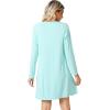 imageWiWi Viscose from Bamboo Nightgowns for Women Long Sleeve Sleep Shirts Soft Sleepwear Pajamas Nightshirts SXXLAaqua