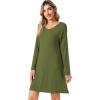 imageWiWi Viscose from Bamboo Nightgowns for Women Long Sleeve Sleep Shirts Soft Sleepwear Pajamas Nightshirts SXXLAarmy Green