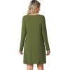 imageWiWi Viscose from Bamboo Nightgowns for Women Long Sleeve Sleep Shirts Soft Sleepwear Pajamas Nightshirts SXXLAarmy Green