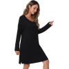 imageWiWi Viscose from Bamboo Nightgowns for Women Long Sleeve Sleep Shirts Soft Sleepwear Pajamas Nightshirts SXXLAblack