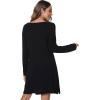 imageWiWi Viscose from Bamboo Nightgowns for Women Long Sleeve Sleep Shirts Soft Sleepwear Pajamas Nightshirts SXXLAblack