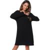 imageWiWi Viscose from Bamboo Nightgowns for Women Long Sleeve Sleep Shirts Soft Sleepwear Pajamas Nightshirts SXXLAblack