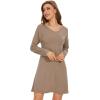 imageWiWi Viscose from Bamboo Nightgowns for Women Long Sleeve Sleep Shirts Soft Sleepwear Pajamas Nightshirts SXXLAcamel