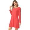 imageWiWi Viscose from Bamboo Nightgowns for Women Long Sleeve Sleep Shirts Soft Sleepwear Pajamas Nightshirts SXXLAcoral