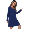 imageWiWi Viscose from Bamboo Nightgowns for Women Long Sleeve Sleep Shirts Soft Sleepwear Pajamas Nightshirts SXXLAdark Blue