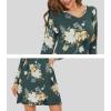 imageWiWi Viscose from Bamboo Nightgowns for Women Long Sleeve Sleep Shirts Soft Sleepwear Pajamas Nightshirts SXXLAgreenFloral