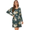 imageWiWi Viscose from Bamboo Nightgowns for Women Long Sleeve Sleep Shirts Soft Sleepwear Pajamas Nightshirts SXXLAgreenFloral