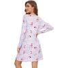 imageWiWi Viscose from Bamboo Nightgowns for Women Long Sleeve Sleep Shirts Soft Sleepwear Pajamas Nightshirts SXXLAgreyPeony