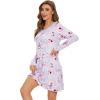 imageWiWi Viscose from Bamboo Nightgowns for Women Long Sleeve Sleep Shirts Soft Sleepwear Pajamas Nightshirts SXXLAgreyPeony