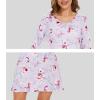 imageWiWi Viscose from Bamboo Nightgowns for Women Long Sleeve Sleep Shirts Soft Sleepwear Pajamas Nightshirts SXXLAgreyPeony